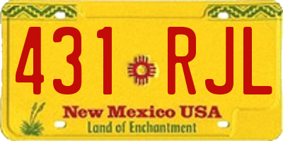 NM license plate 431RJL