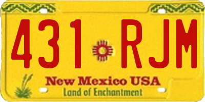 NM license plate 431RJM