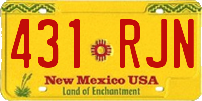 NM license plate 431RJN
