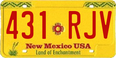NM license plate 431RJV