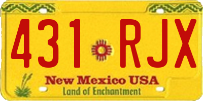NM license plate 431RJX