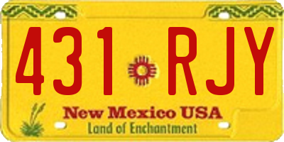 NM license plate 431RJY