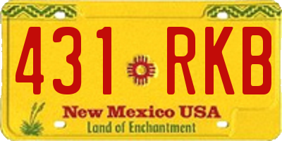 NM license plate 431RKB