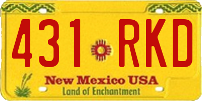 NM license plate 431RKD