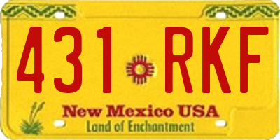 NM license plate 431RKF