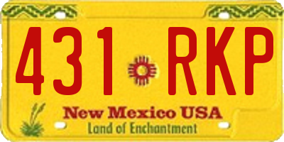 NM license plate 431RKP