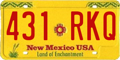 NM license plate 431RKQ