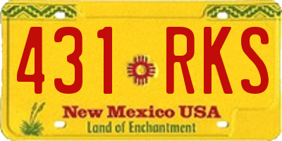 NM license plate 431RKS