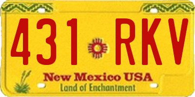 NM license plate 431RKV