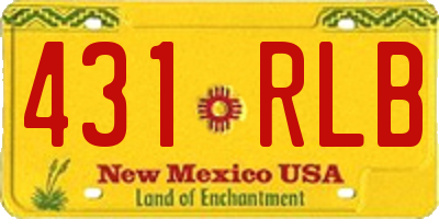 NM license plate 431RLB