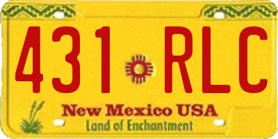 NM license plate 431RLC