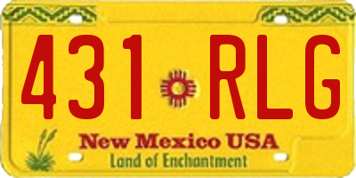 NM license plate 431RLG