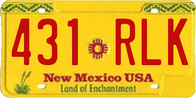NM license plate 431RLK