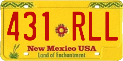 NM license plate 431RLL