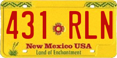 NM license plate 431RLN