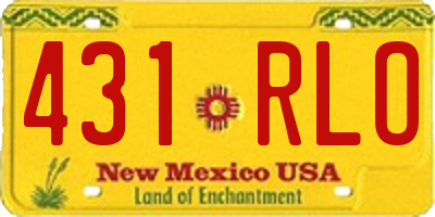 NM license plate 431RLO