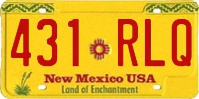 NM license plate 431RLQ