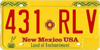 NM license plate 431RLV