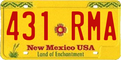 NM license plate 431RMA