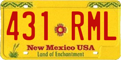 NM license plate 431RML