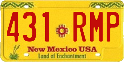 NM license plate 431RMP