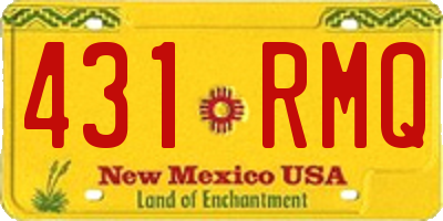 NM license plate 431RMQ