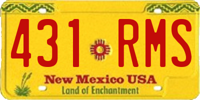 NM license plate 431RMS