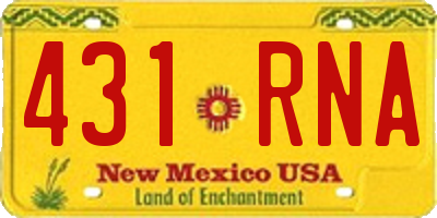 NM license plate 431RNA