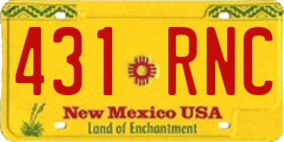 NM license plate 431RNC