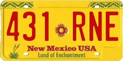 NM license plate 431RNE