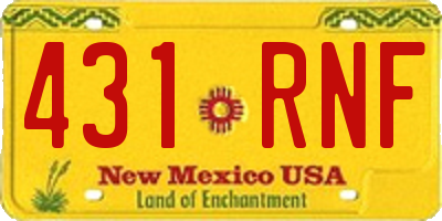 NM license plate 431RNF
