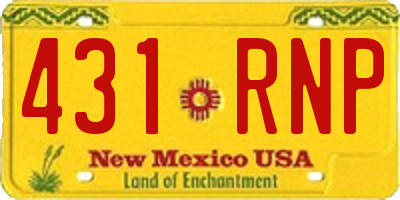 NM license plate 431RNP