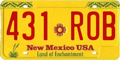 NM license plate 431ROB