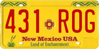 NM license plate 431ROG