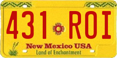 NM license plate 431ROI