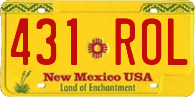 NM license plate 431ROL