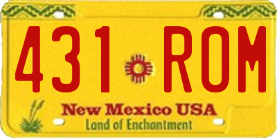 NM license plate 431ROM