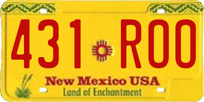 NM license plate 431ROO