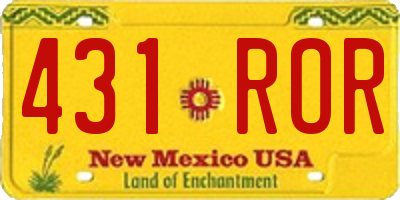 NM license plate 431ROR
