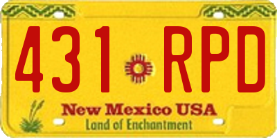NM license plate 431RPD