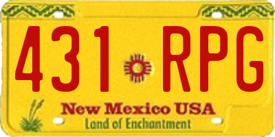 NM license plate 431RPG