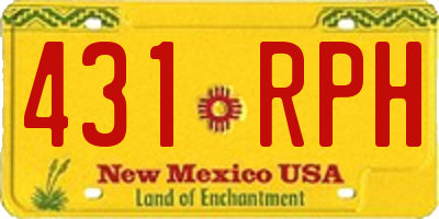 NM license plate 431RPH