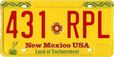 NM license plate 431RPL