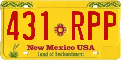 NM license plate 431RPP