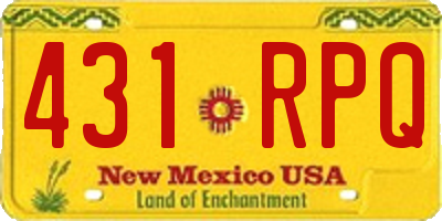 NM license plate 431RPQ