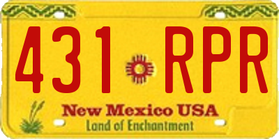 NM license plate 431RPR