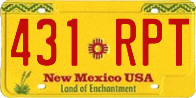 NM license plate 431RPT
