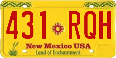 NM license plate 431RQH