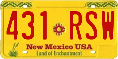 NM license plate 431RSW