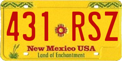 NM license plate 431RSZ